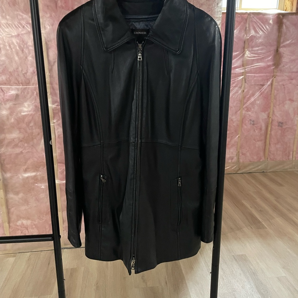 Danier Black Leather Jacket with removable liner